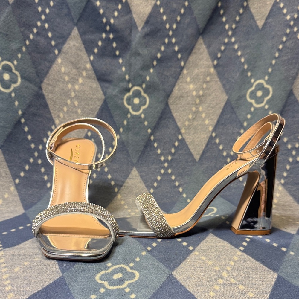 Glaze Silver Rhinestone Heels - Picture 2 of 5